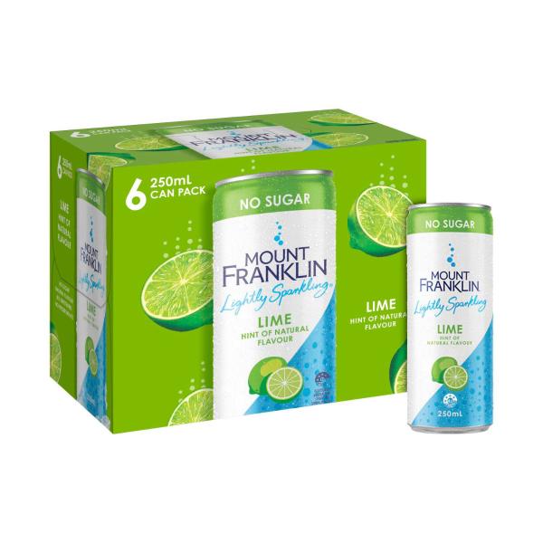 Lightly Sparkling Water Lime Multipack Mini Cans 250ml