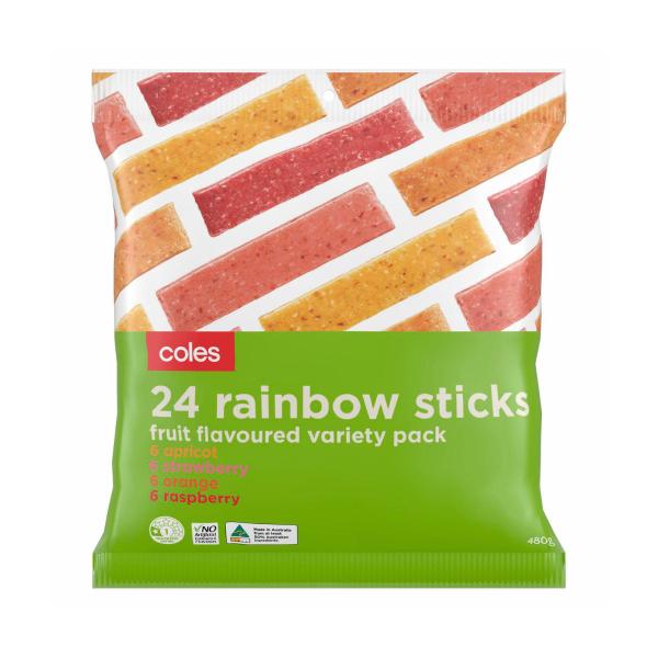 Fruit Flavoured Rainbow Sticks 24 Pack