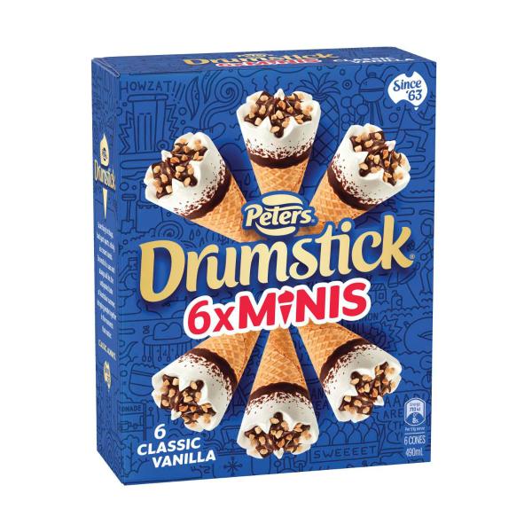Drumstick Minis Classic Vanilla Cones 6 Pack