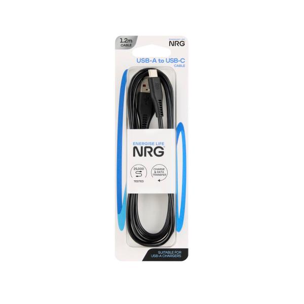 1.2m Usb-a To Usb-c Cable Black