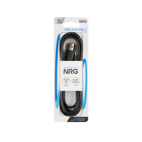 2m Usb-a To Usb-c Cable Black