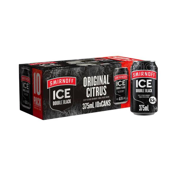 Ice Double Black Can 375ml 10pk
