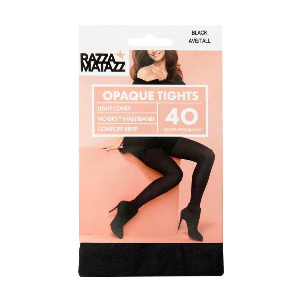 40d Elastane Opaque Black Tights Tall/xtall