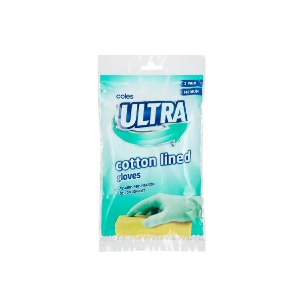 Cotton Lined Rubber Gloves Medium