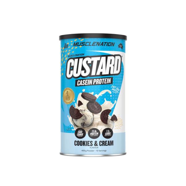 Custard Casein Protein Powder Cookies & Cream