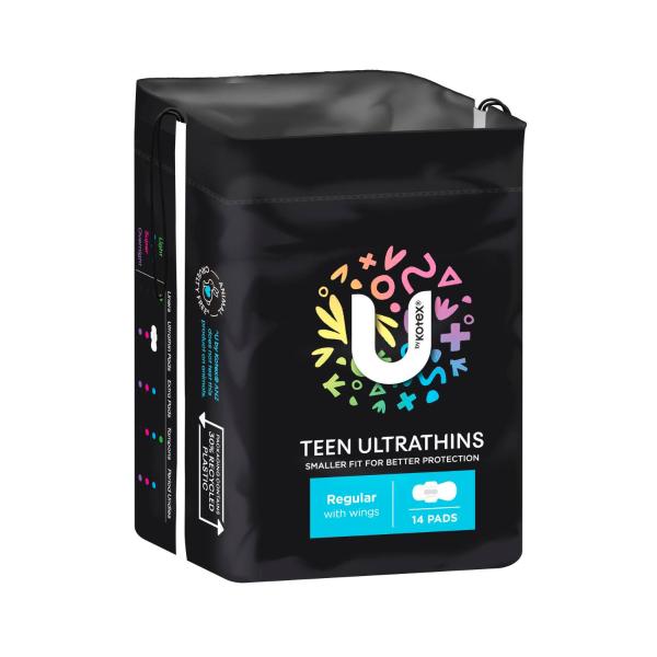 Pads Ultra Thin Teen Regular With Wings