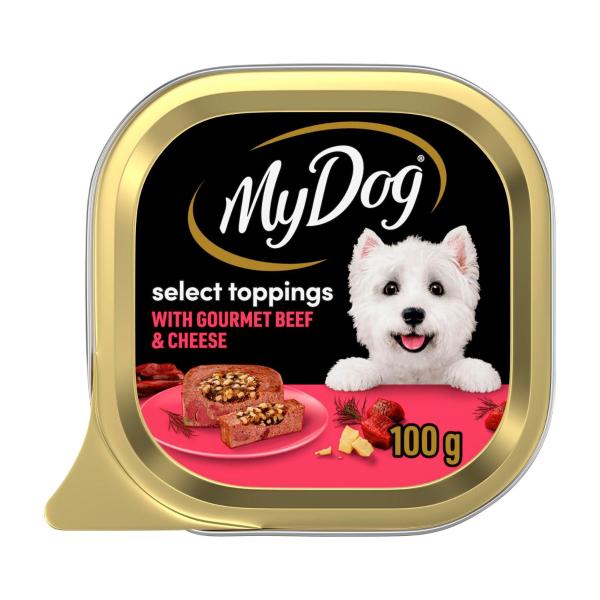 Adult Wet Dog Food Gourmet Premium Beef With Cheese Select Toppings