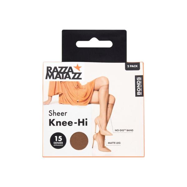 Sheer Nylon Knee Hi Pantyhose Reinforced Toe