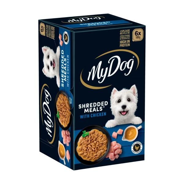 Shredded Meals Chicken Dog Food 6x100g