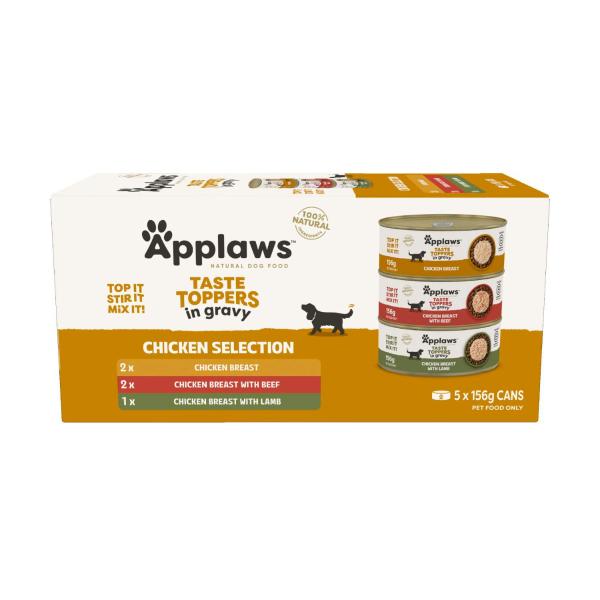 Taste Toppers Dog Tin Multipack Chicken Selection In Gravy Dog Food 5x156g