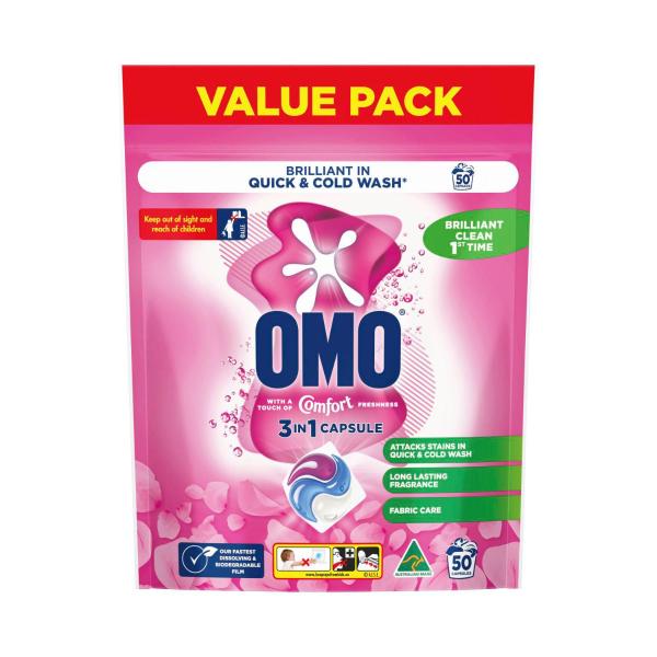 Touch Of Comfort 3 in 1 Laundry Capsules 50 Washes