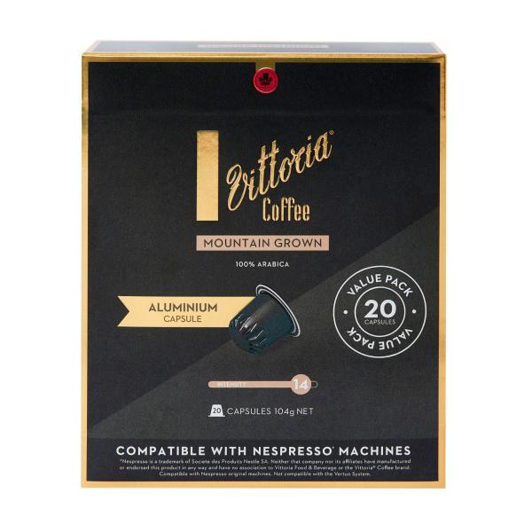 Mountain Grown Nespresso Compatible Aluminium Coffee Capsules