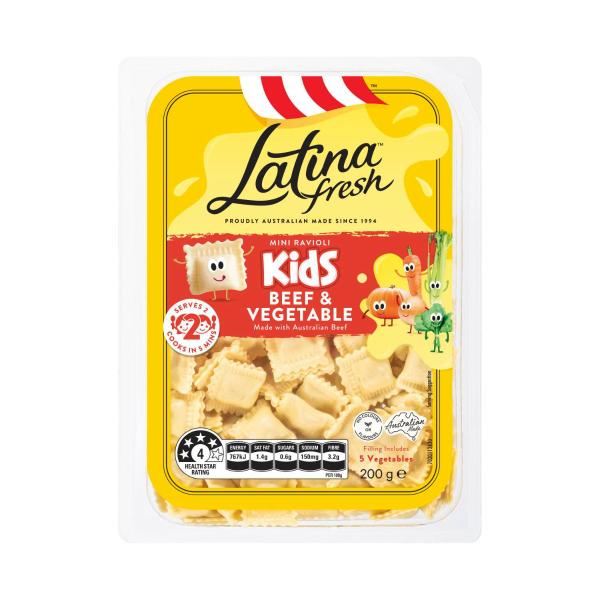 Kids Dairy Mini Ravioli Pasta Beef & Vegetable