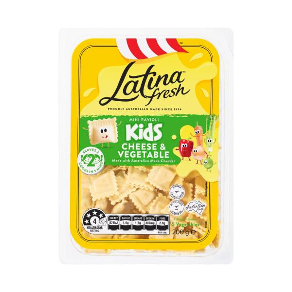 Kids Dairy Mini Ravioli Pasta Cheese & Vegetable