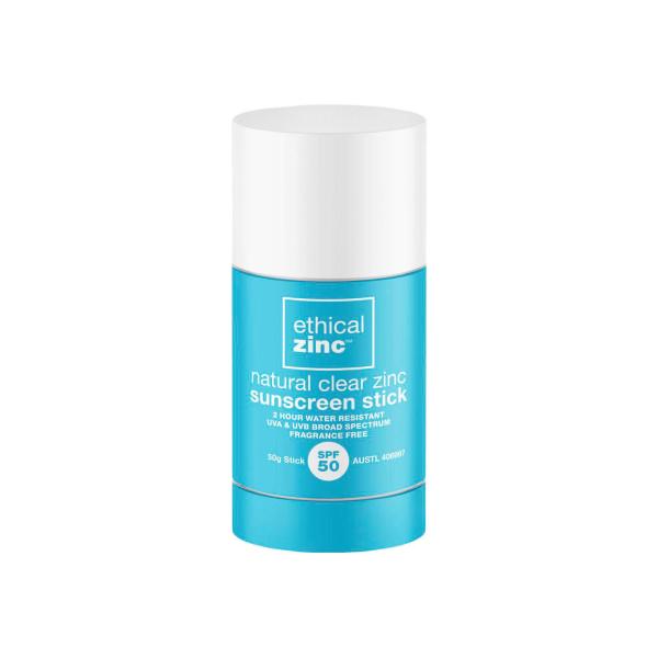 Zinc Natural Clear Zinc Sunscreen Stick SPF50+