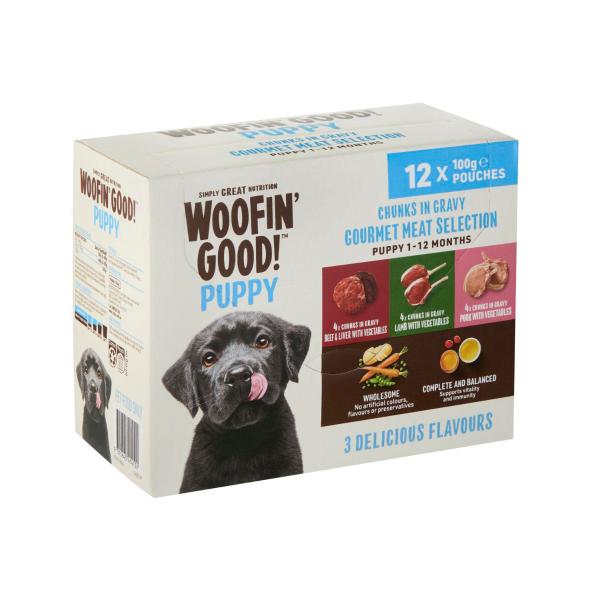 Puppy Chunks In Gravy Meat Selection Dog Food 100g