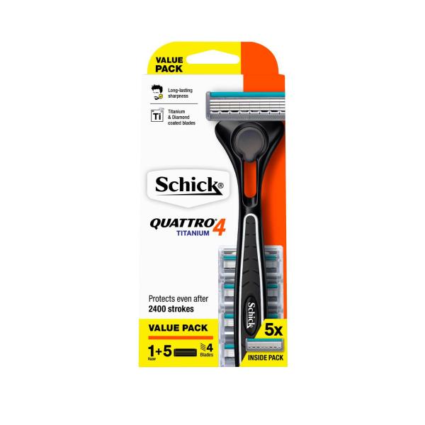 Quattro Hybrid Razor Kit + 5 Refills