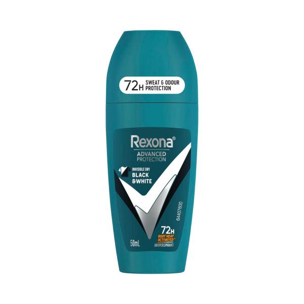 Men Deodorant 72hr Advanced Roll On Invisible Dry Black & White