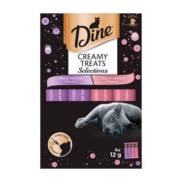 Creamy Treats Cat Food Seafood & Tuna Salmon 4x12g