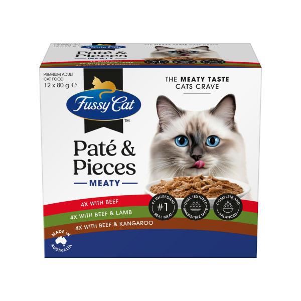 Grain Free Twice As Tasty Wet Cat Food Pate & Pieces Meaty Moments 12x80g