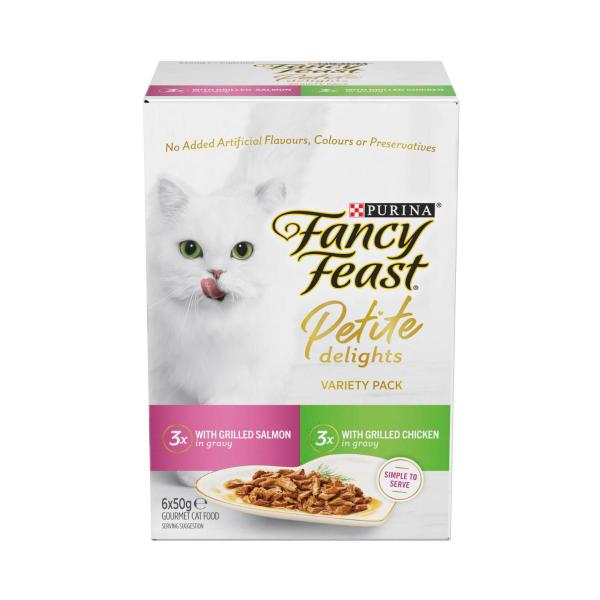 Petite Delights With Grilled Salmon & Chicken Cat Food 6x50g