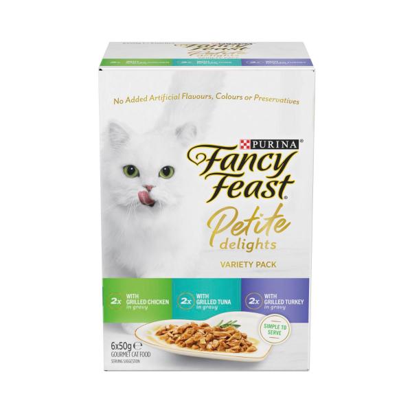 Petite Delights With Grilled Chicken Tuna & Turkey Cat Food 6x50gram