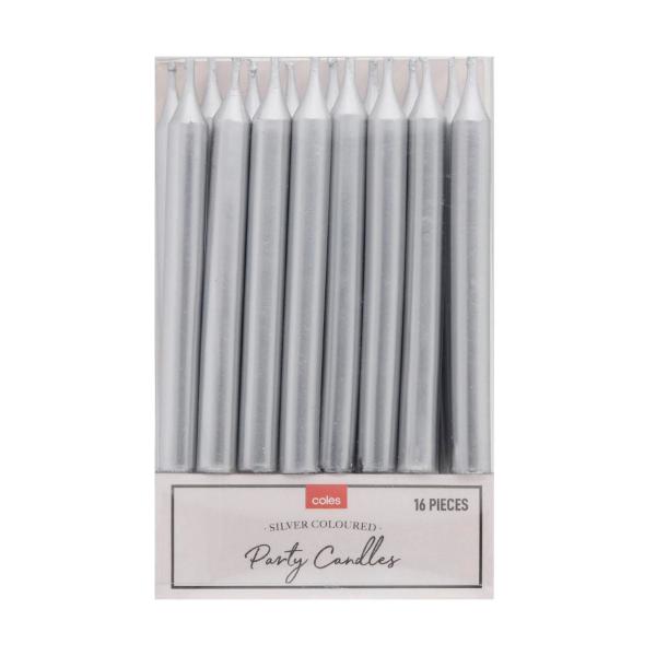 Party Candles Silver
