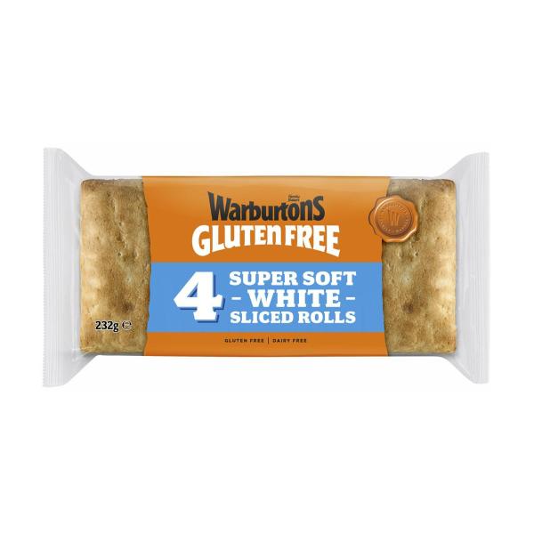 Gluten Free Super Soft Sliced White Rolls 4 Pack