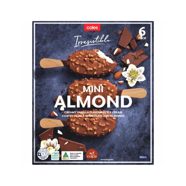 Irresistible Mini Almond Ice Cream Sticks 6 Pack