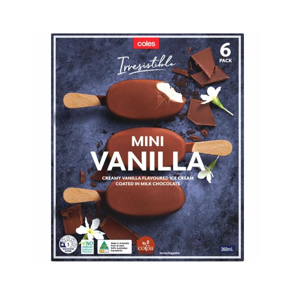 Irresistible Mini Vanilla Ice Cream Sticks 6 Pack