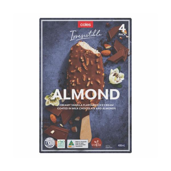 Irresistible Almond Ice Cream Sticks 4 Pack