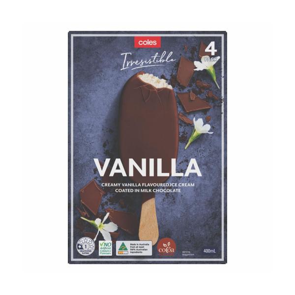Irresistible Vanilla Ice Cream Sticks 4 Pack
