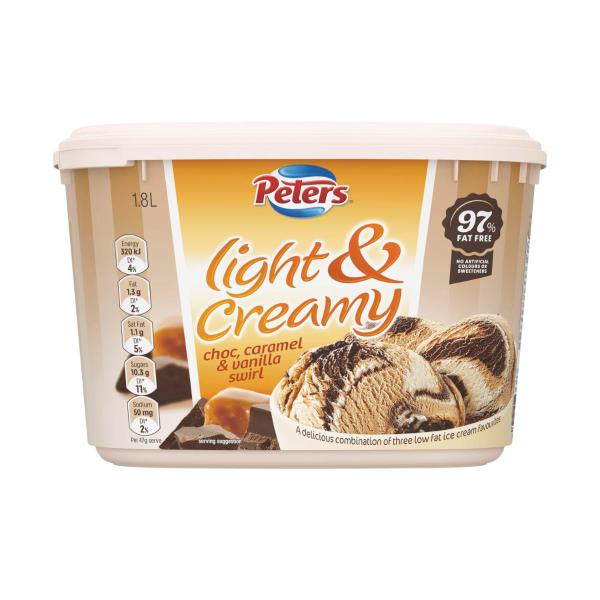 Light & Creamy Choc Caramel & Vanilla Swirl Ice Cream