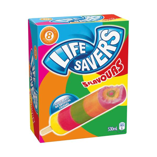Lifesavers Ice Blocks 8 Pack