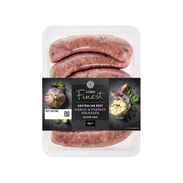 Sausages Beef Garlic Parsley