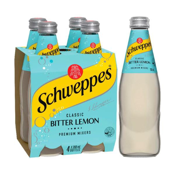 Bitter Lemon Soft Drink Classic Mixers Multipack 300ml x 4 Pack