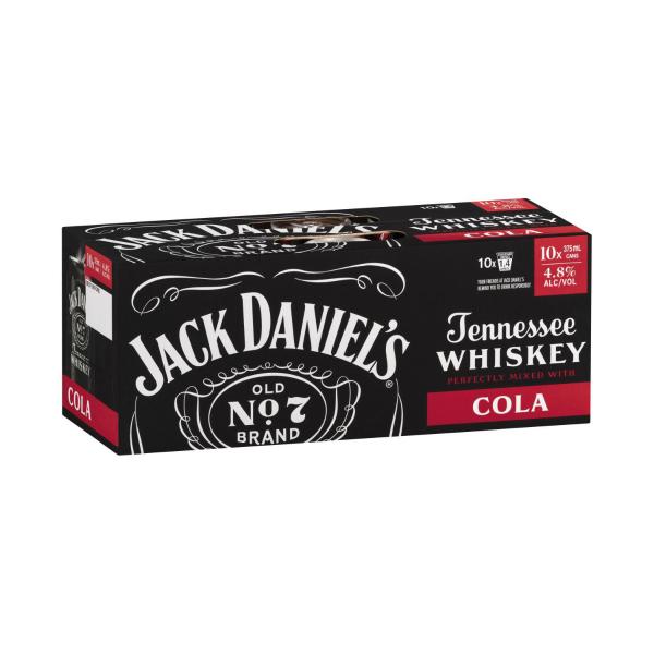 Jack Daniels & Cola Can 375ml 10pk