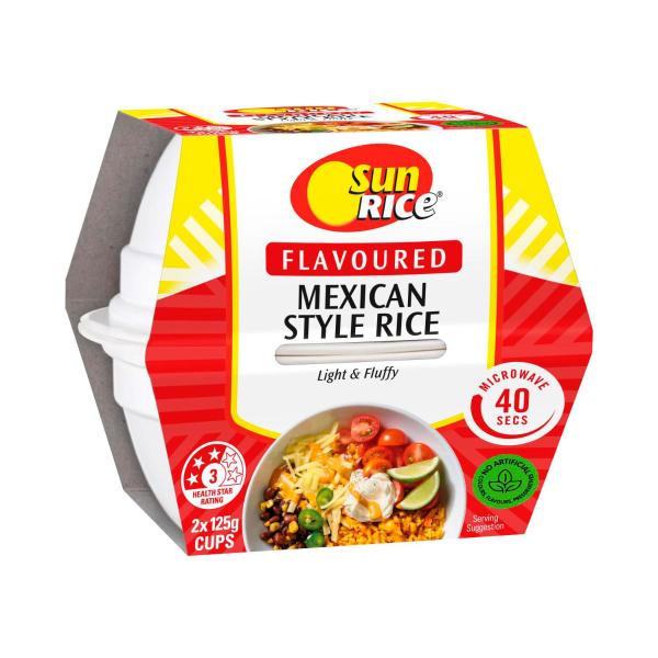 Microwave Mexican Style Flavoured Rice Cups 2 X 125g