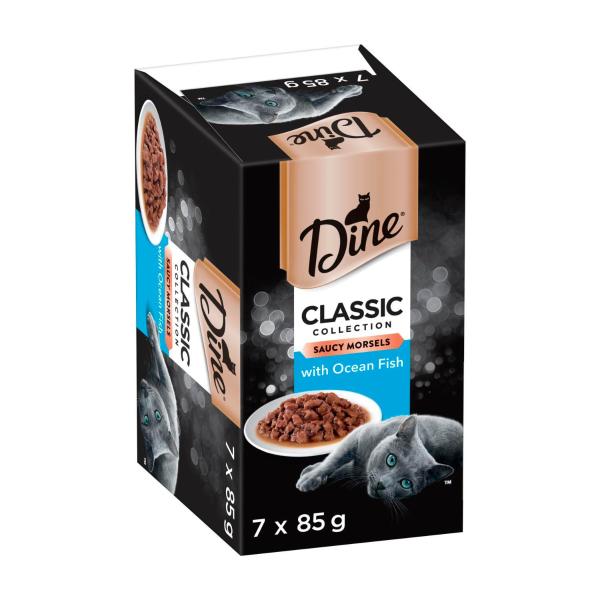 Classic Collection Adult Wet Cat Food Saucy Morsels With Ocean Fish 7x85g Trays
