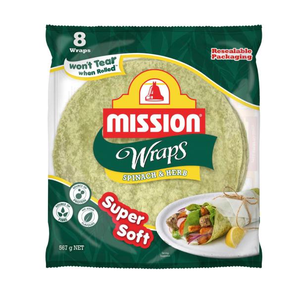 Spinach & Herb Wraps 8 Pack