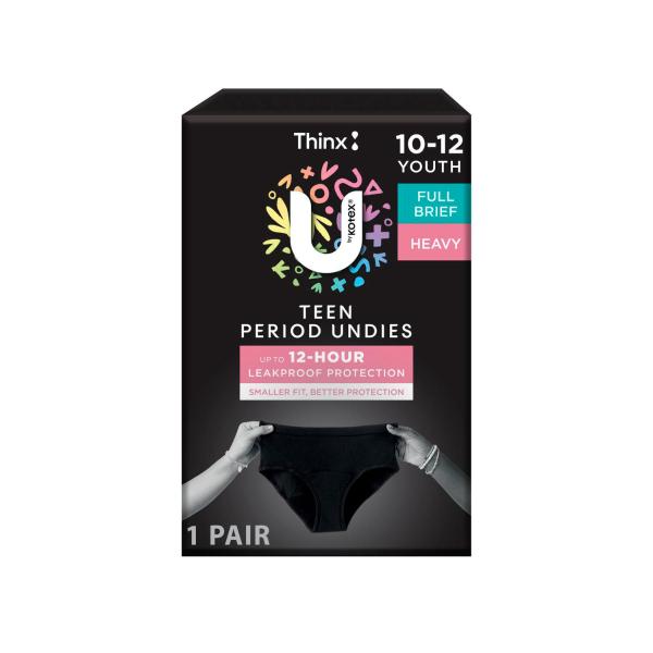 Period Undies Teen Heavy Black Size 10-12