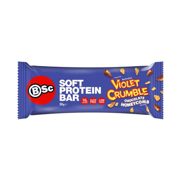X Violet Crumble Soft Protein Bar Chocolate Honeycomb