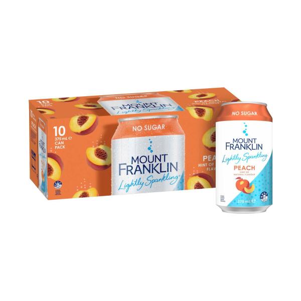 Lightly Sparkling Water Peach Multipack Cans 375ml