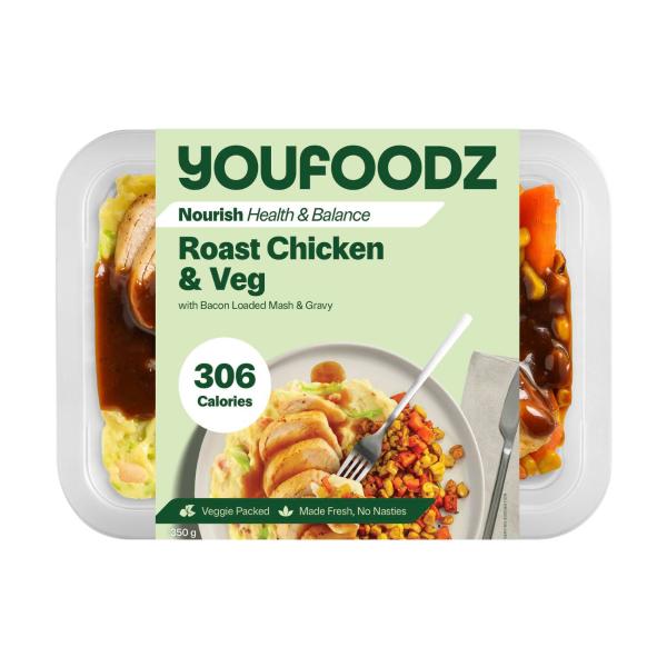 Nourish Roast Chicken & Veg With Bacon Loaded Mash
