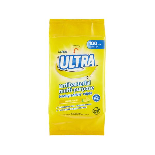 Antibacterial Multi-purpose Biodegradable Wipes Lemon Fresh