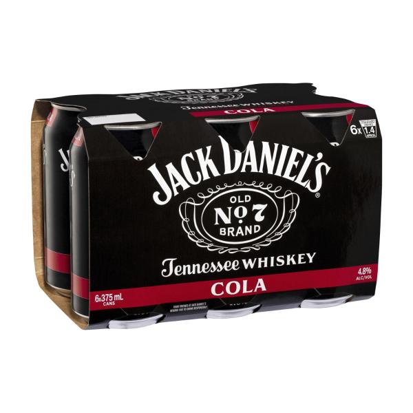 Jack Daniels & Cola Can 375ml (6 Pack)