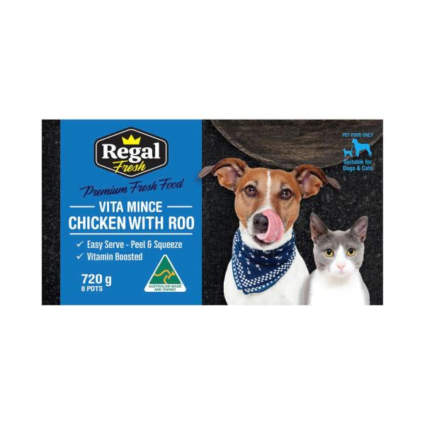 Cat Premium Vita Mince Chicken With Roo Cat Or Dog Food 8x90g