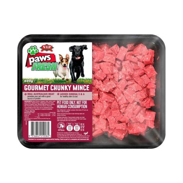 Paws Adult Chilled Fresh Dog Food Chunky Beef Mince