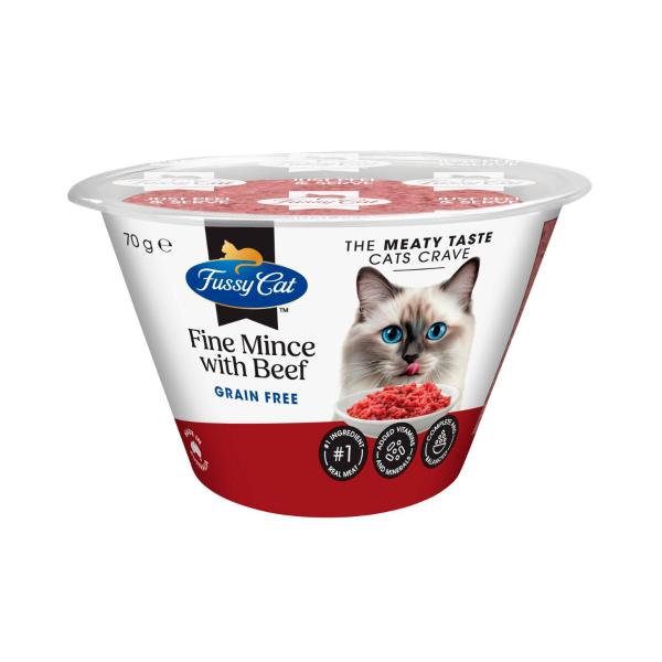 Grain Free Adult Chilled Fresh Cat Food Fine Mince With Beef