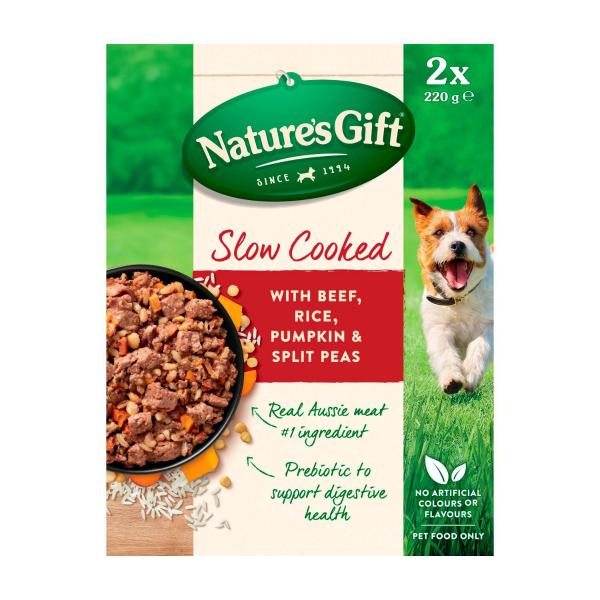 Slow Cooked Beef Rice Pumpkin & Split Peas Dog Food 2x220g
